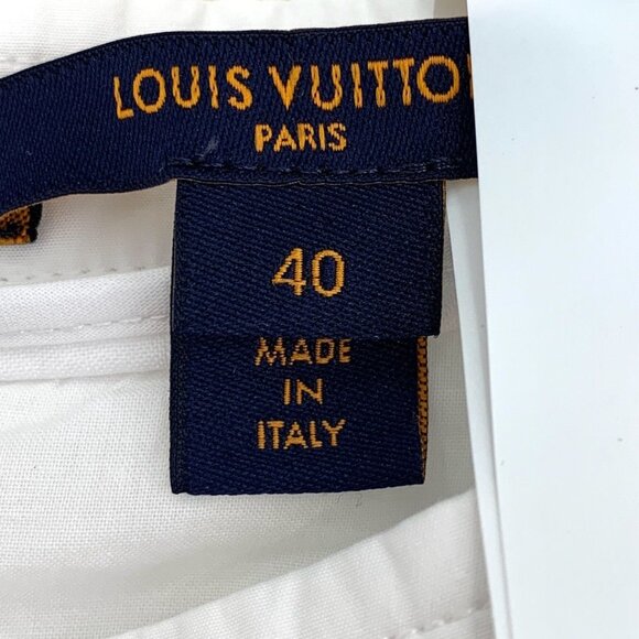 Louis Vuitton White Tiered Ruffle Skirt With Back Zipper Closure Size 40 Made In - Picture 6 of 8